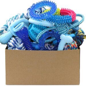 20 Pack Puppy Chew Toys - Blue Dog Teething Toys for Puppies, Puppy Teething Rin
